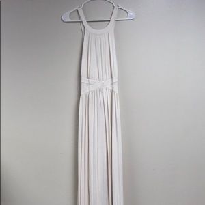 Off White Halter Tie Backless Maxi